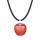 3D Cherry Quartz Apple Pendant Necklace for Women Girls