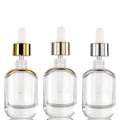 Glass dropper Bottle Gold Round shoulder