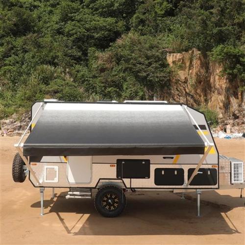 RV Retractable Manual Awning Trailer Patio Black Fade