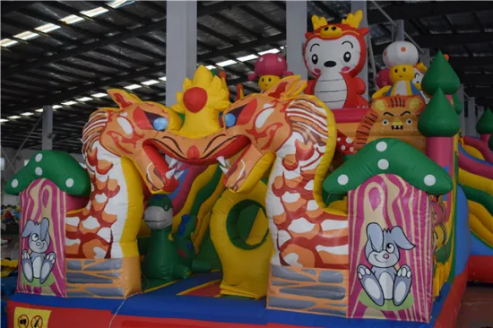 Inflatable Bounce Slide with Pool Area Climbing Wall Jumper House Castle Inflated for Family Kids Party