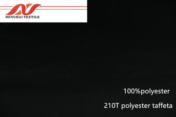 Black 100% polyester 210T polyester taffeta