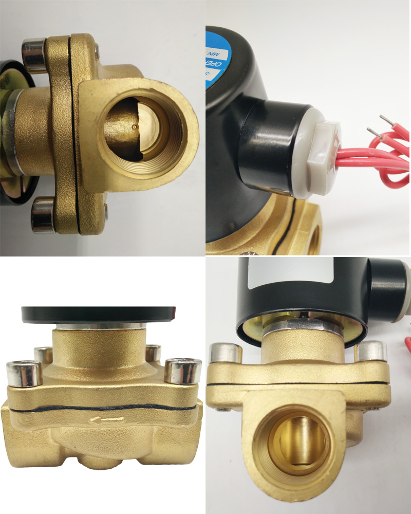 Details Enlargement of 1/2'' inch AC220V/DC24V voltages brass 2/2 Way Solenoid Valve 2W160-15