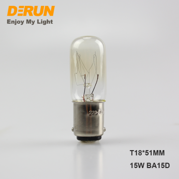 Lampes de véhicule et de moto 10W 15W Copper incandescentes BA15D 52 mm pour le réfrigérateur, 220V 230V 240V