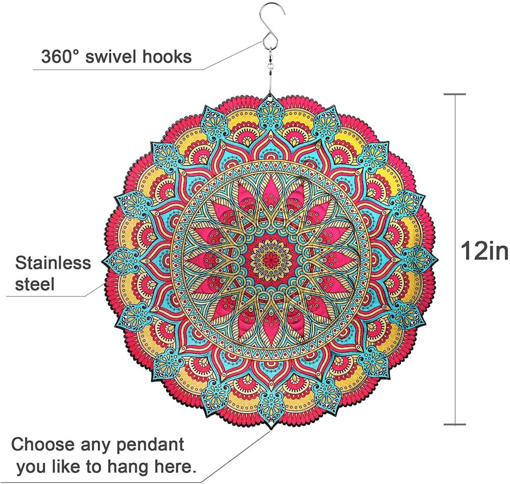 Spinner de viento de mandala para jardín al aire libre