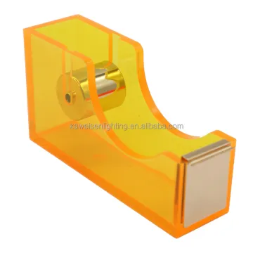Neon Color Acrylic and Metal Home Office Desktop Accessories: Tape Dispenser, Holder, and Cutting Machine