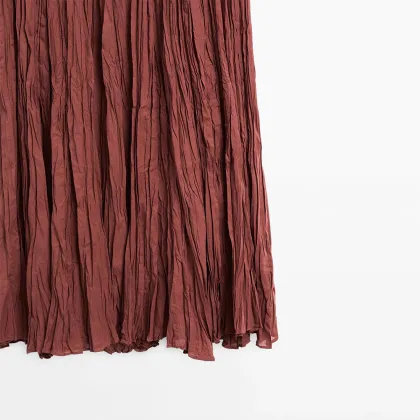 Women's 100% pure cotton pleated skirt