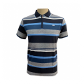 Men's knit yarn dyed stripe polo shirts