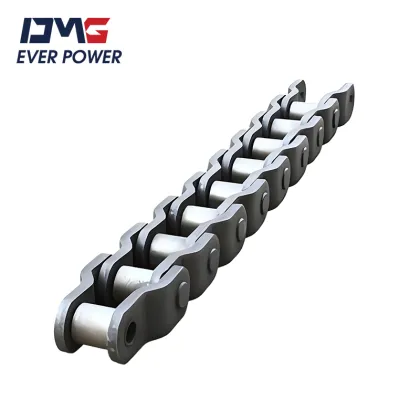 Conveyor chain for road construction machinery