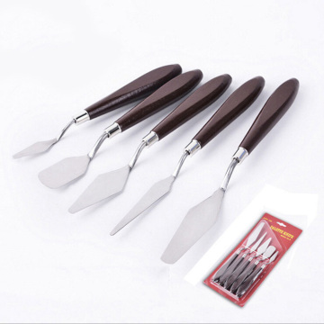 China Supplier 5pcs Stainless Steel Palette Knife Spatula Paint Tools Set for Artist Oil Painting