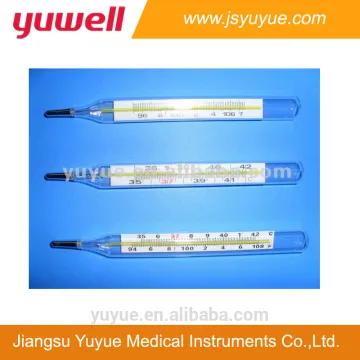Glass thermometer flat type mercury clinical thermometer