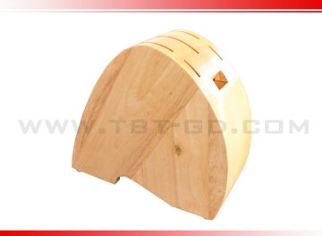 durable round wooden knife block