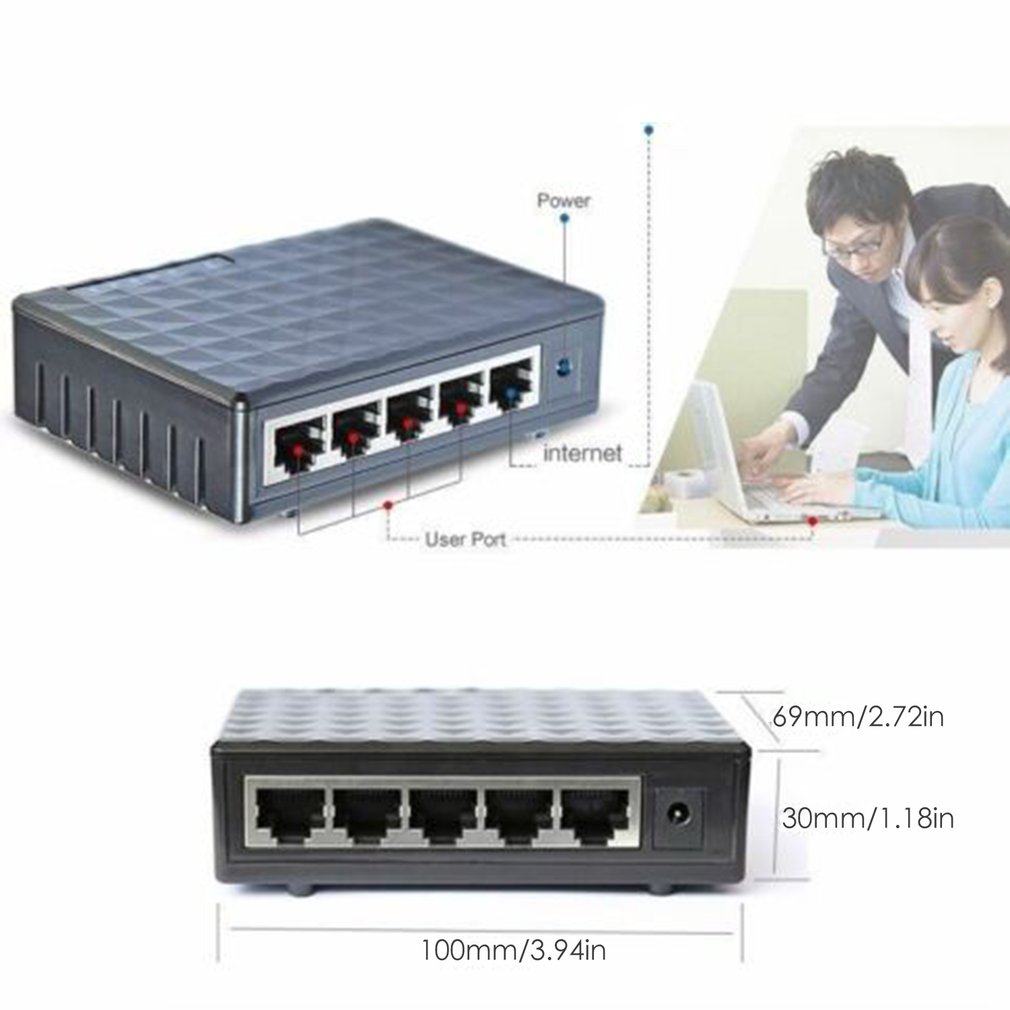 Mini 5-port Desktop Gigabit Switch / Fast Ethernet Network Switch Hub USB 3.1 USB Type-c Reader 15cm EU EDUP CE