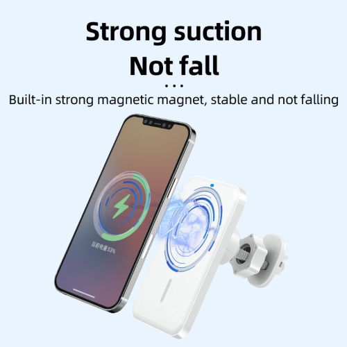 Black magnetic car wireless charger for android phone