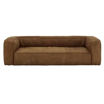 Vintage Design Genuine Leather Sectional Sofa Set - Waterproof Modern Minimalist Living Room Furniture