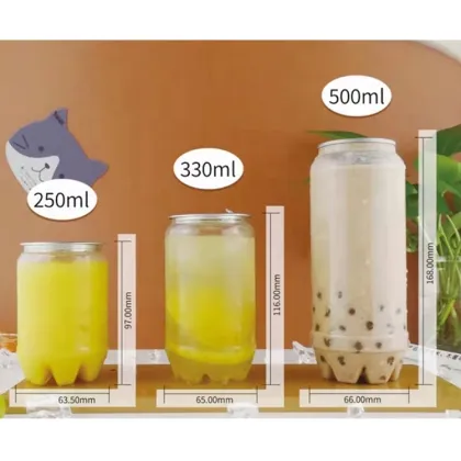 Customize Logo Food Grade Plastic Soda Can for Milk Tea Shop