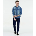 Chemise décontractée en denim à manches longues pour hommes sur mesure