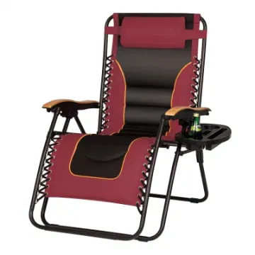 Oversized Reclining Added Adjustable Zero Gravity Beach Chair