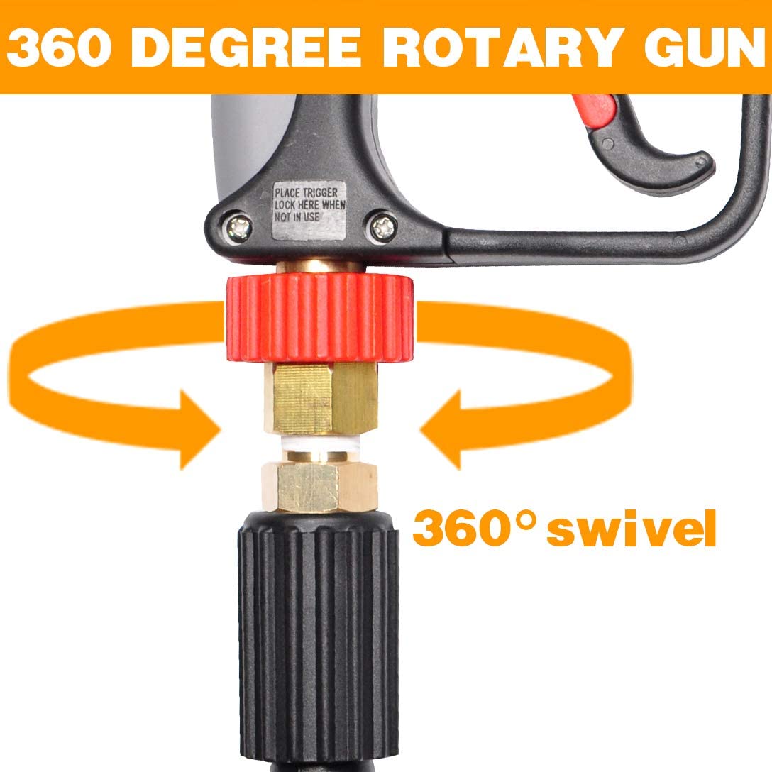 Pistolet à lave-auto à haute pression 3/8 "Fiche QC pivotante 1/4" Socket rapide