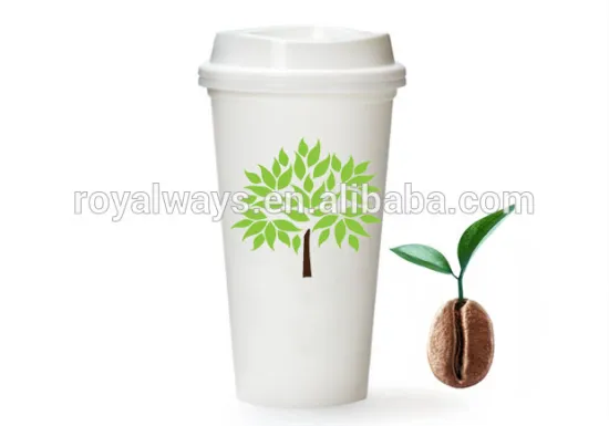 16 Oz Reusable Coffee Cup Tumbler White Plastic Mug