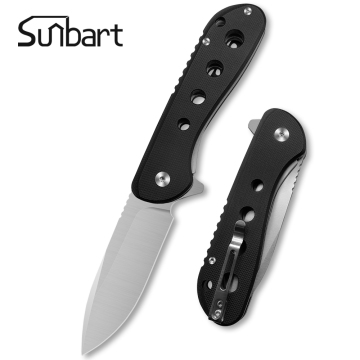 サテン表面3.5 "G10ハンドルAUS-8スチールブレードカスタマイズされたポケットナイフ