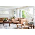 NEW Design Mid Century Modern Faux Leather Sofa