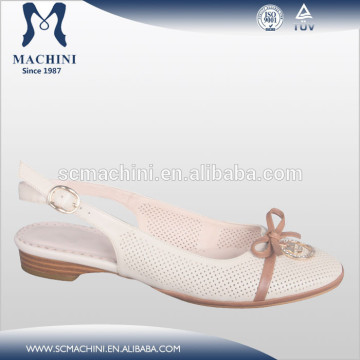 Full grain genuine leather ladies flat shoes
