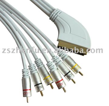 Metal Shell Scart to RCA cable