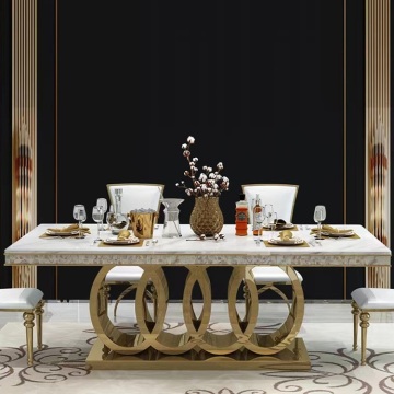 Moderner luxuriöser Marmor Top Esstisch Set mit 4 bis 8 Stühlen: Premium -Möbel für Ihr Esszimmer