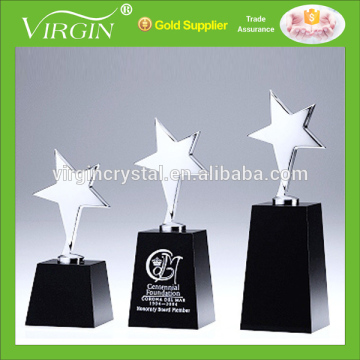 Unique Design folk art style and zinc alloy type star shape crystal award trophy