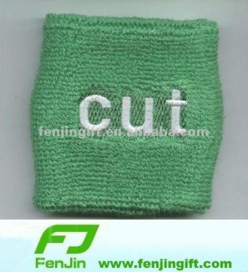 embroidery logo cotton terry wristband