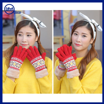 Yhao amazon supplier ladies fashion dresses with picture knit warm dress gloves women wear