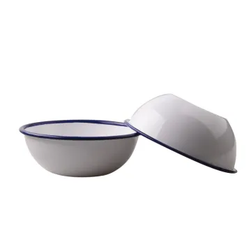 15cm Plain White Enamel Animal Printing Kids Metal Bowl Cookware Set Can Be Used Directly on Fire