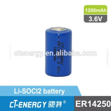 ER14250-1/2AA 3.6V Primary Li-SOCI2 Lithium Cell Battery 1200mAh