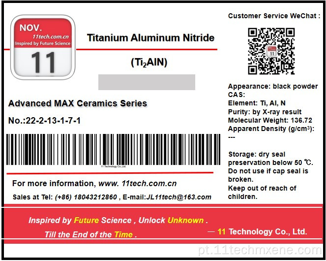 Transição de metal carboneto max ti2aln pó