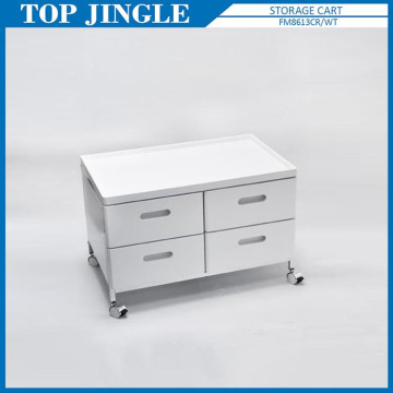 2-tier Mdf Wide Office Drawer Trolley With Tray On The Top
