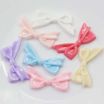 45mm Pastel Color Resin Bow Tie Flat Back Cabochon Charm For DIY Hair Bow Center Scrapbooking