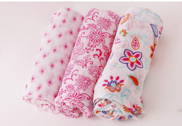 Baby  muslin blanket  flower theme