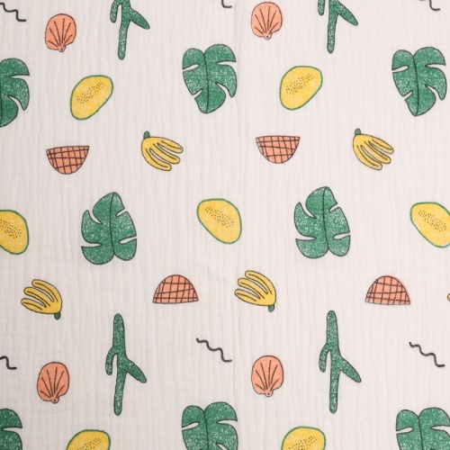 100% Cotton Double Layer Gauze Printed Fabric