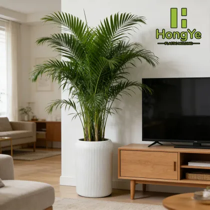Nordic style vertical striped flower pot