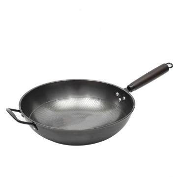 Najlepiej sprzedający się nieprzywierający plaster miodu 34 cm czyste żelazne smażenie wok