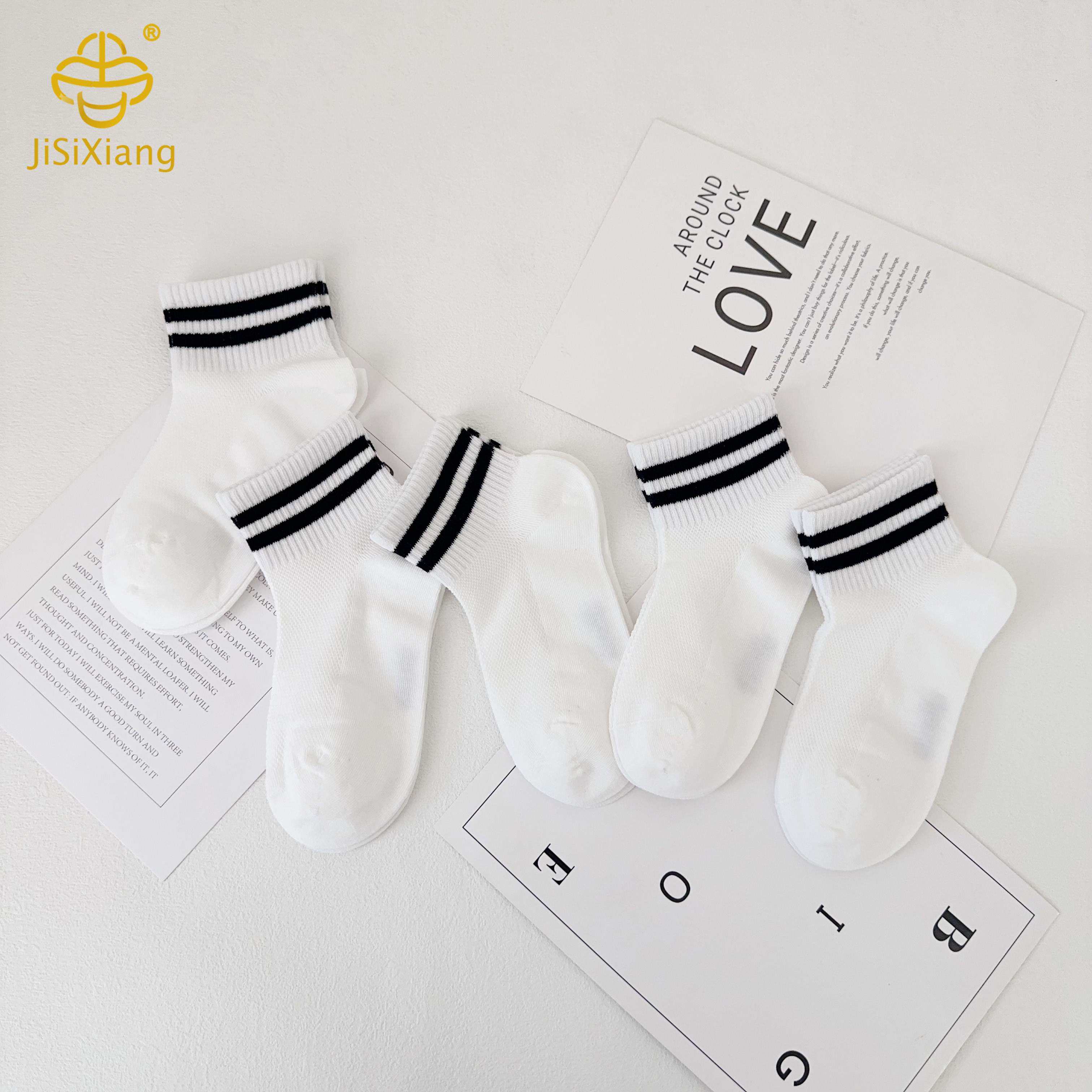 New mesh breathable striped short sock