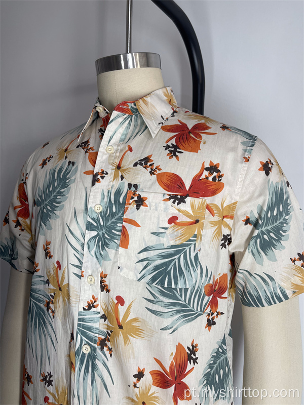 Camisa de praia de férias impressa masculina