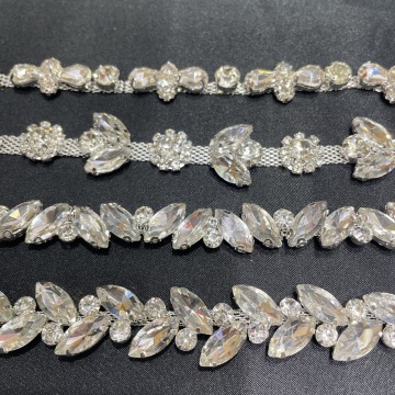 Handmade WHATSTONE Rhinestone Trim Code Chain Claw Chain Accessories for Dress and Wedding