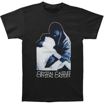 Crystal Castles Men Burka Slim Fit T Shirt Black Summer Short Sleeve Shirts Tops S~3Xl Big Size Cotton Tees T Shirt