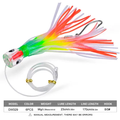 Wholesale Fishing Lures: 23cm 96g Trolling Octopus & Squid Jigging Bait for Ocean, Boat, and Beach Fishing