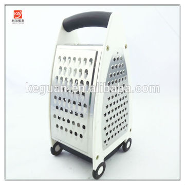 GP-010 hot sale new design 4 side plastic handle stainless steel coconut grater