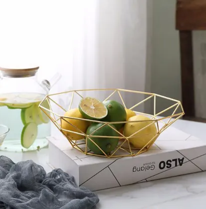 Stainless Steel Golden Fruit Serving Tray