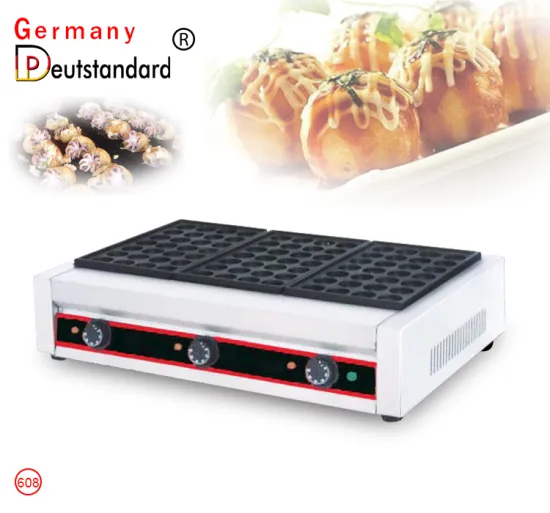 three plates electric fish pellet grill takoyaki