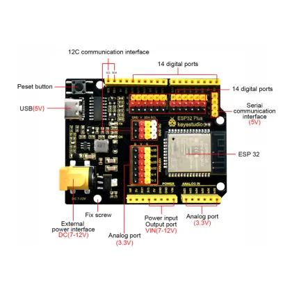 Keyestudio WiFi + USB ESP32 Bluetooth Development Board for Arduino