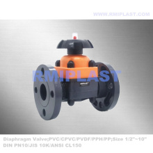 Válvula de diafragma flangeada de PVC 2-1/2 &quot;3&quot; 4 &quot;